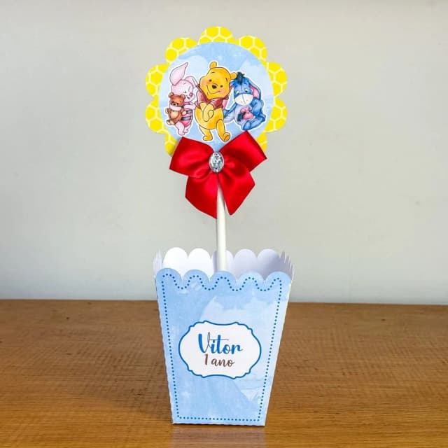 PEGUE E MONTE - Centro de Mesa URSINHO POOH - Decoração de Festa | Lembrancinhas | Aniversário | Personalizados