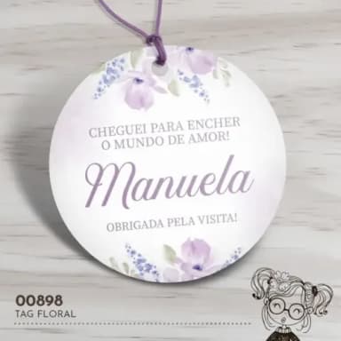Tag Redonda Floral - 00898