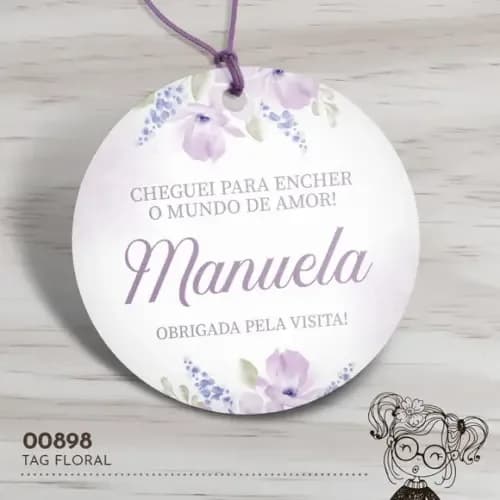 Tag Redonda Floral - 00898