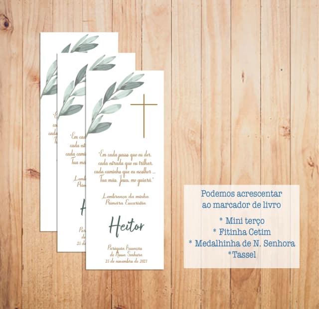 Lembrança Primeira Comunhão - Marcador Livro (15 un)