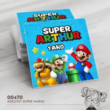 Adesivo Quadrado Super Mario Bros - 00470