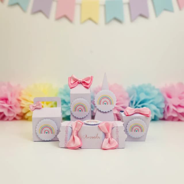 Kit 60 Lembrancinhas arco Iris Boho