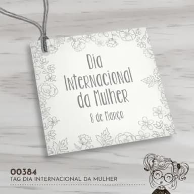 Tag Quadrada Dia Internacional da Mulher - 00384