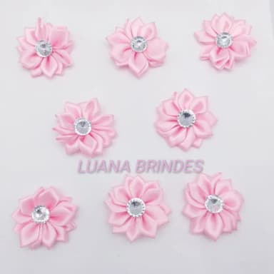 Flor Rosa de tecido - 4cm - pct c/ 20 unidades