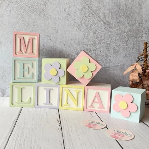 Tons Pastel Cubos 6x6cm Ts- Decoração Bebê