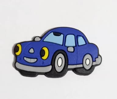 Aplique Carro Azul Emborrachado- 6 Peças