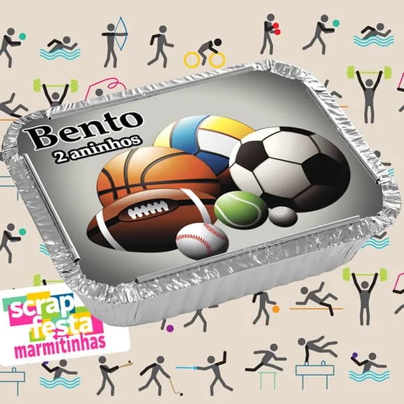 Marmitinha Personalizada Festa Esporte Bolas