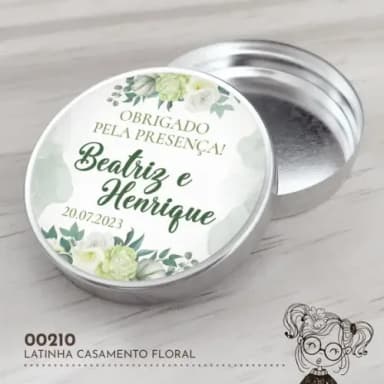 Latinha Adesivada Casamento Floral - 00210