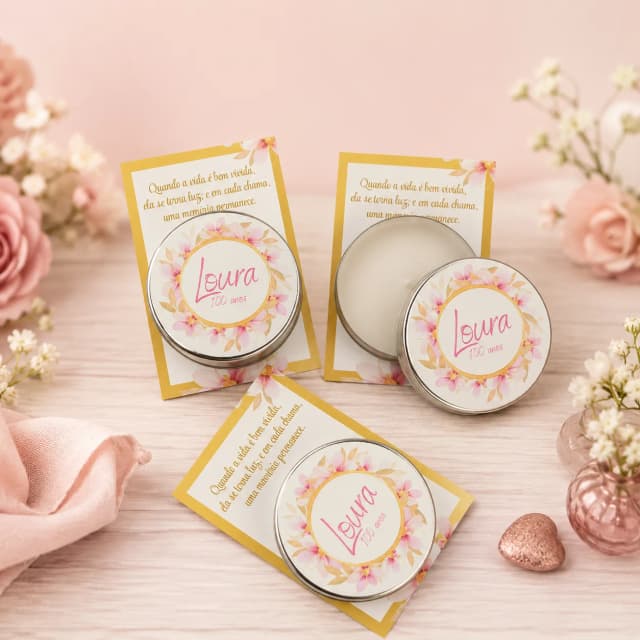 40 Unidades de Vela Aromática na latinha Personalizada, Casamento, Eventos, Aniversários, Festas, Lembrancinhas, Brindes - Trabalhamos com qualquer tema - Informar o tema no chat