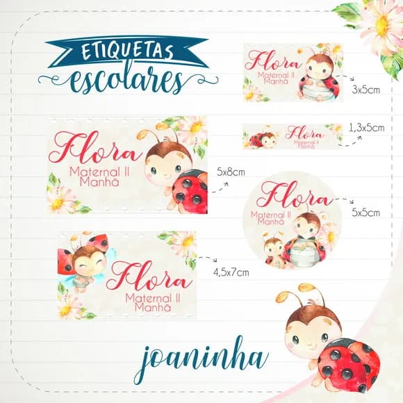 60 Etiquetas Escolares Personalizadas Prova D'agua