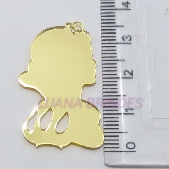 Aplique Princesa de Acrílico Espelhado Dou 3,5cm Pct 6 Unids