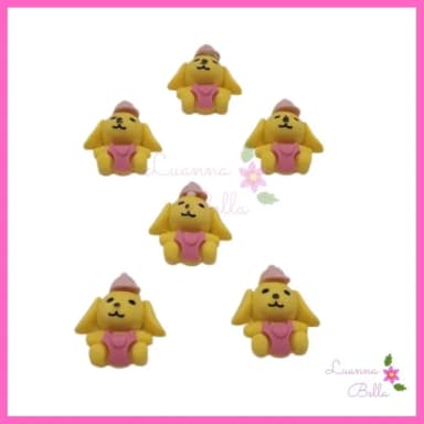 Aplique Cachorrinho Amarelo de Resina - Pct c/10 unidades