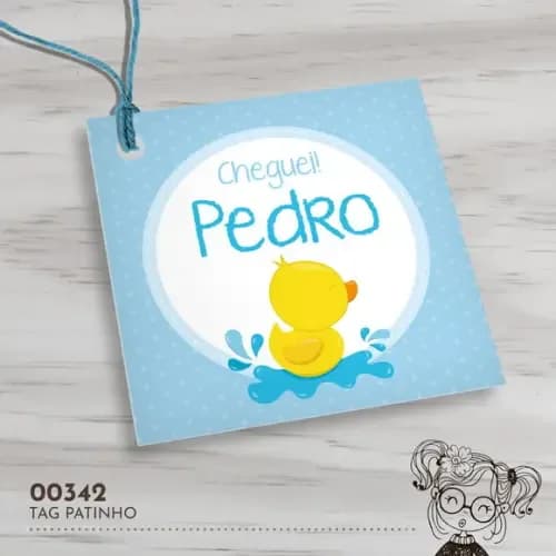 Tag Quadrada Patinho - 00342
