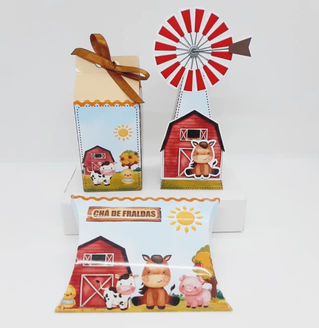 PEGUE E MONTE - Kit Festa FAZENDINHA - Decoração de Festa - Caixinhas Personalizadas