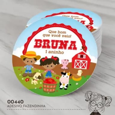 Adesivo Redondo Fazendinha - 00440