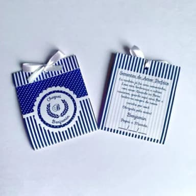 Lembrancinha Maternidade Sachê Sementinha azul marinho