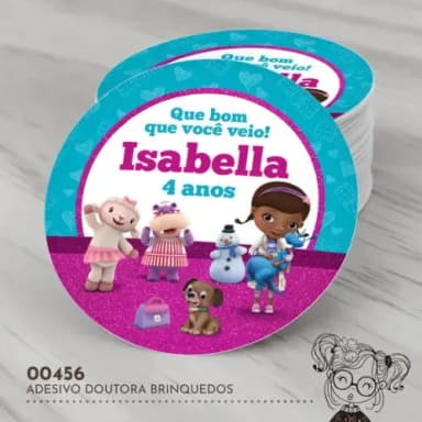 Adesivo Redondo Doutora Brinquedos - 00456