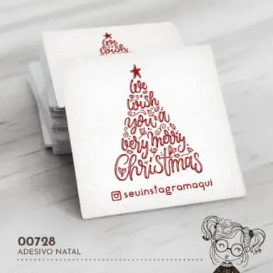 Adesivo Quadrado Natal - 00728