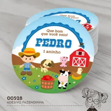 Adesivo Redondo Fazendinha - 00528