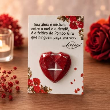 50 UNIDADES Mini Sabonete Coração Diamante no Card  Lembrancinhas Pombo-Gira