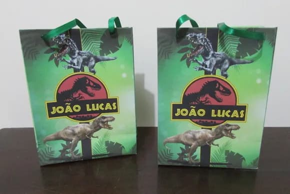 Sacola de papel Dinossauros