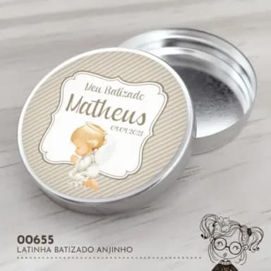 Latinha Adesivada Anjinho - 00655