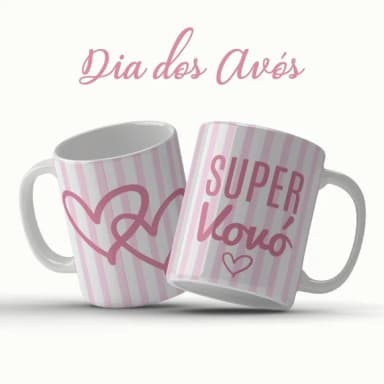 Caneca Dia dos Avós Super Vovó Presente Carinhoso