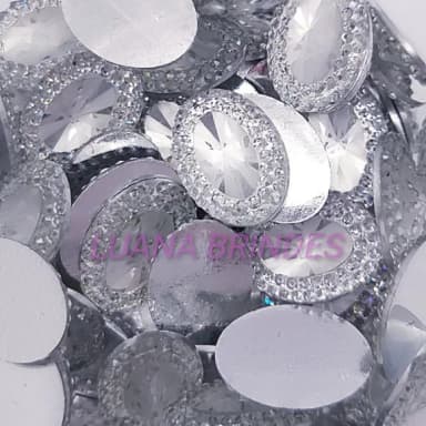 Chaton Transparente Oval - 13mm x 18mm - pct c/50 unidades