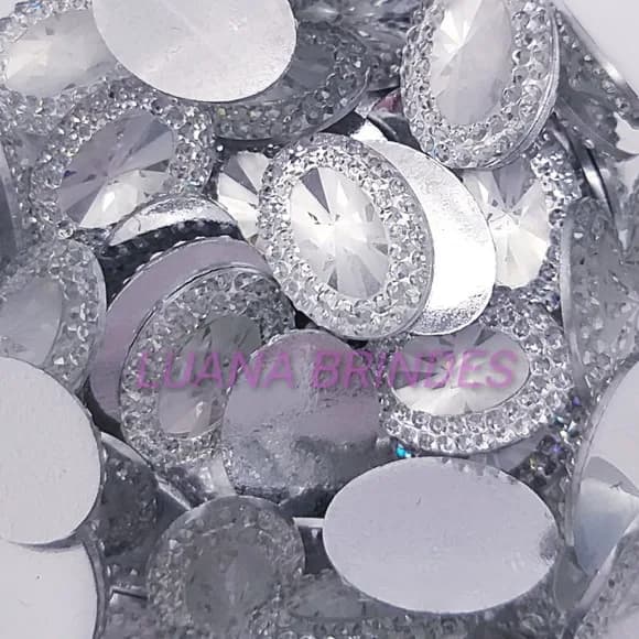 Chaton Transparente Oval - 13mm x 18mm - pct c/50 unidades