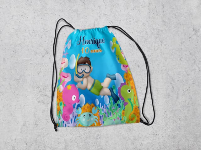 Mochilinha Personalizada Fundo do Mar
