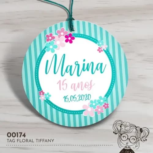 Tag Redonda Floral - 00174
