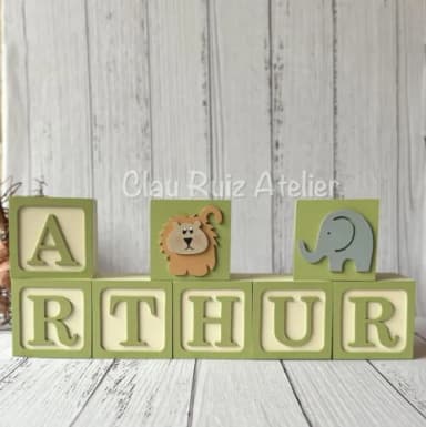 Safari Cubos Ts 8x8cm - Decoração Bebè