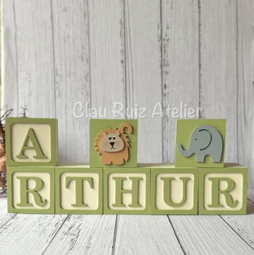Safari Cubos Ts 8x8cm - Decoração Bebè