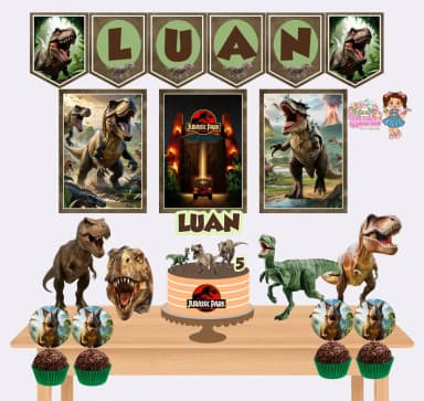 Kit Festa Só Um Bolinho JURASSIC PARK - Decoração de Festa