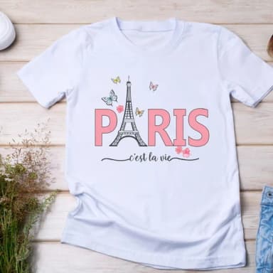 Camiseta Paris C'est La Vie Torre Eiffel Viagem