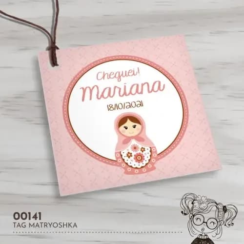 Tag Quadrada Matryoshka - 00141