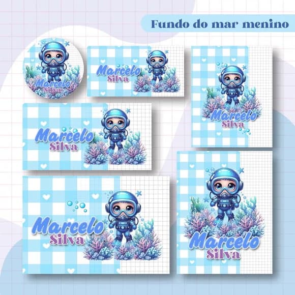 60 Etiquetas Fundo do Mar