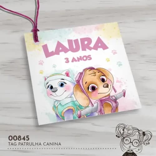 Tag Quadrada Patrulha Canina - 00845