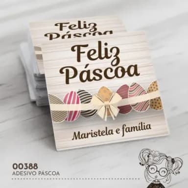 Adesivo Quadrado Páscoa - 00388