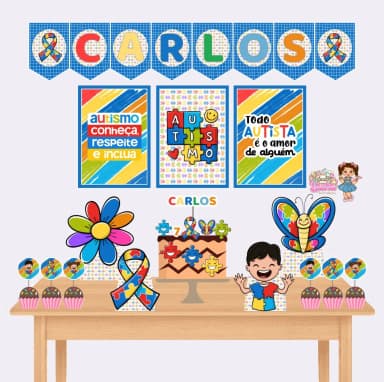 Kit Festa Só Um Bolinho AUTISMO - Decoração de Festa