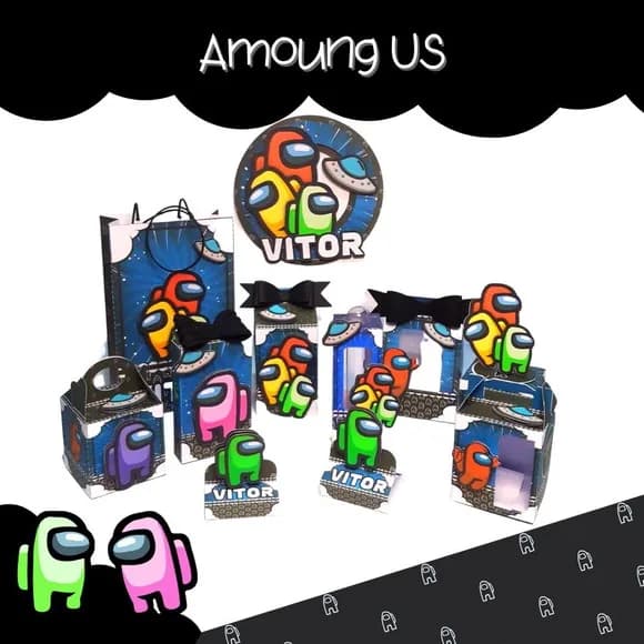 Kit 60 Lembrancinhas Among Us