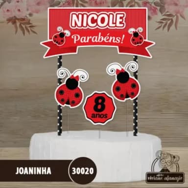 Topo de Bolo Joaninha - 30020
