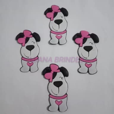 Aplique de Cachorra emborrachado - pct com 7 unidades