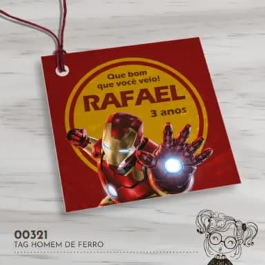Tag Quadrada Homem de Ferro - 00321
