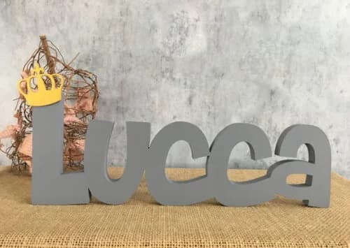 Letras de MDF -Nomes Linha CH com Coroa
