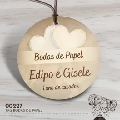 Tag Redonda Bodas de Papel - 00227