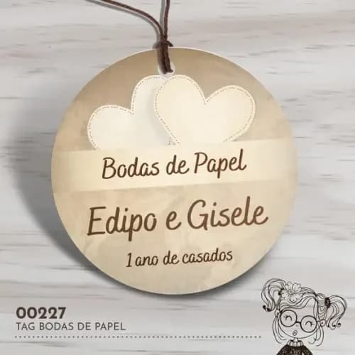 Tag Redonda Bodas de Papel - 00227