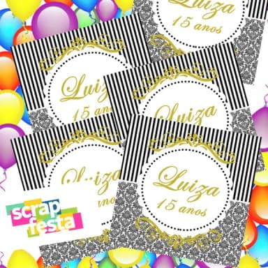 Adesivo Personalizado Quadrado 4x4 Aniversário 15 Anos