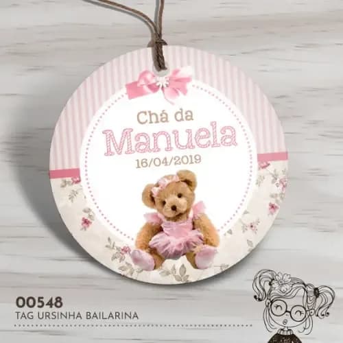 Tag Redonda Ursinha Bailarina - 00548