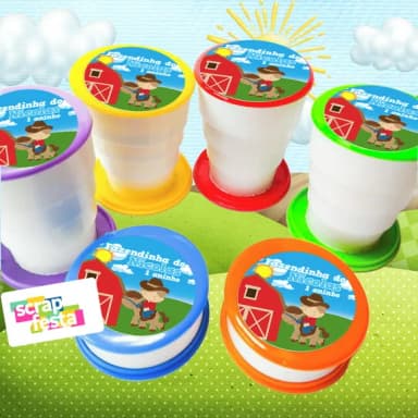 Copo Retrátil Personalizado Festa Fazendinha